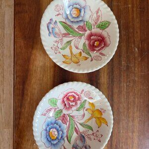 Johnson brothers' English bouquet old Staffordshire dishes set two candy /nuts